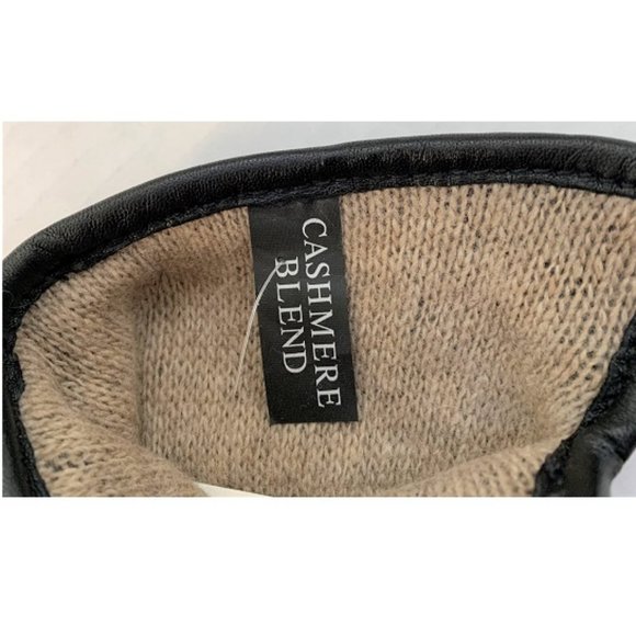 New Grandoe Black Genuine Leather Cashmere Blend Lined Winter Gloves - Picture 6 of 7